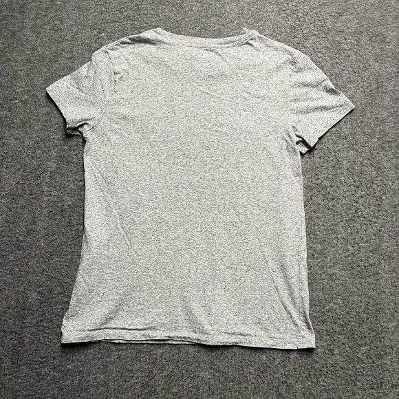 Levi's Short Sleeve Shirt Women's Medium Gray Floral Batwing Logo Cotton - Picture 5 of 7